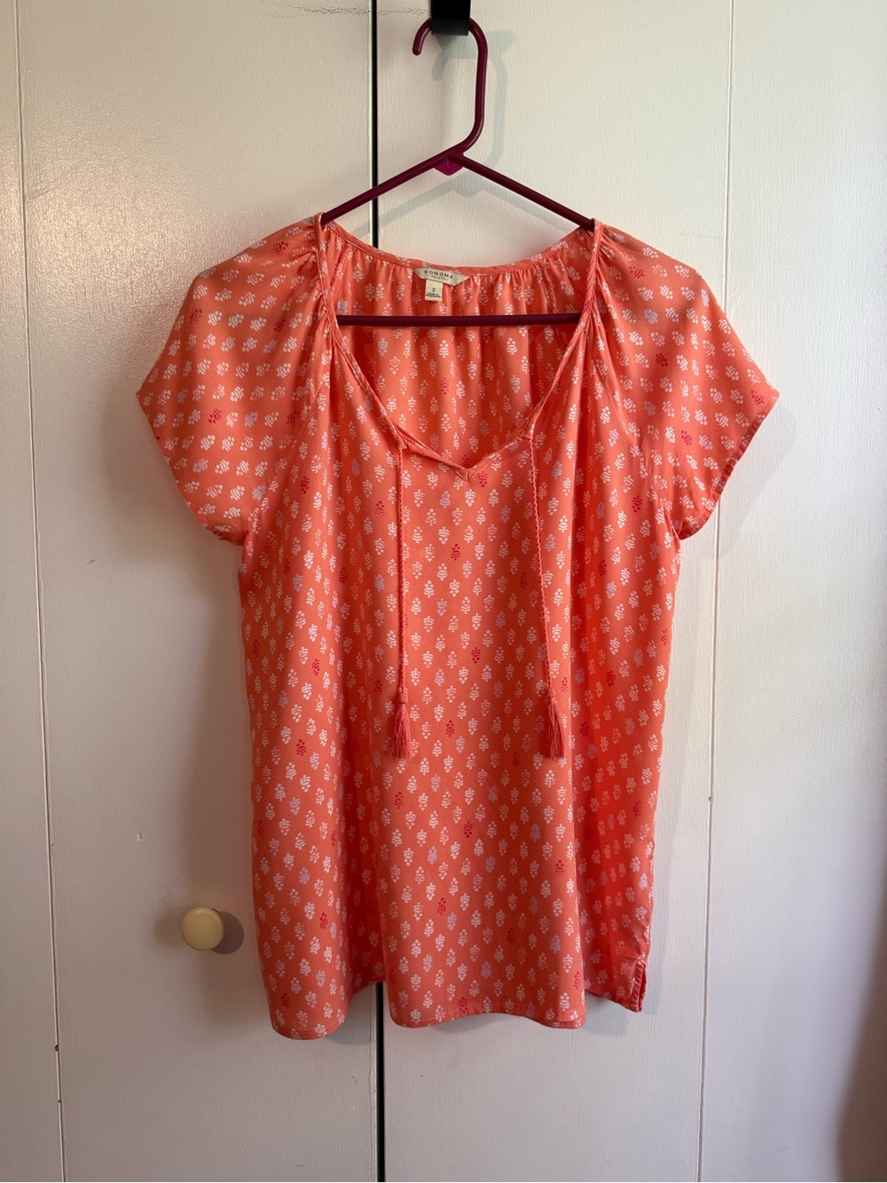 Sonoma Life and Style Boho Patterned Top Size Small